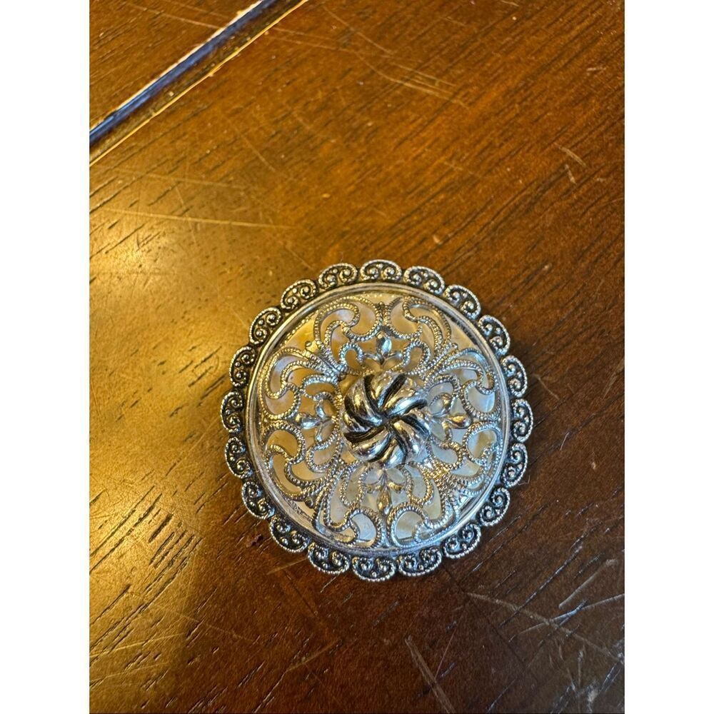 Vintage West Germany Filigree Scarf Clip Holder Mid Century Sweater Clip